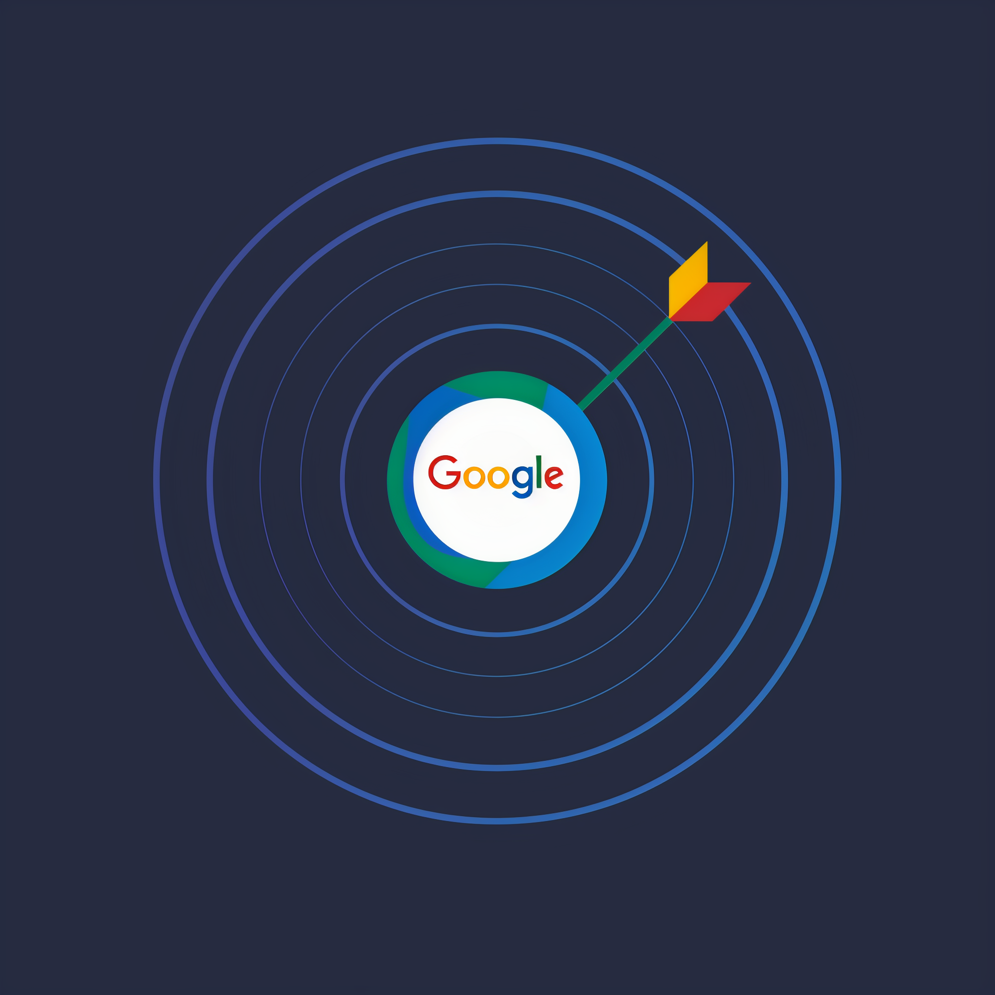 Google Werbung für Immobilienmakler, Bild zeigt eine Zielscheibe mit dem Google Logo.