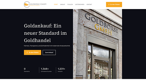 Screenshot der Goldbörse GmbH Homepage